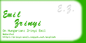 emil zrinyi business card